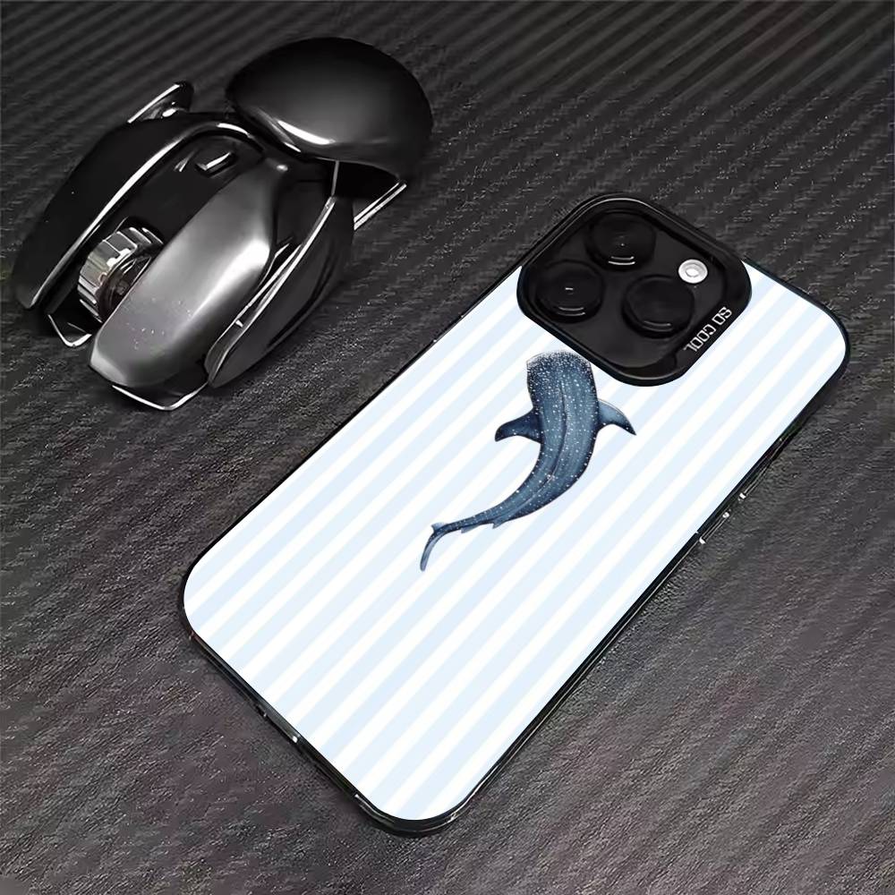 Ocean Shark Whale Design Phone Case For iPhone 17 16 15 14 13 12 11 Pro Max XS Max 7 8 Plus Shockproof Silicone Matte Cover