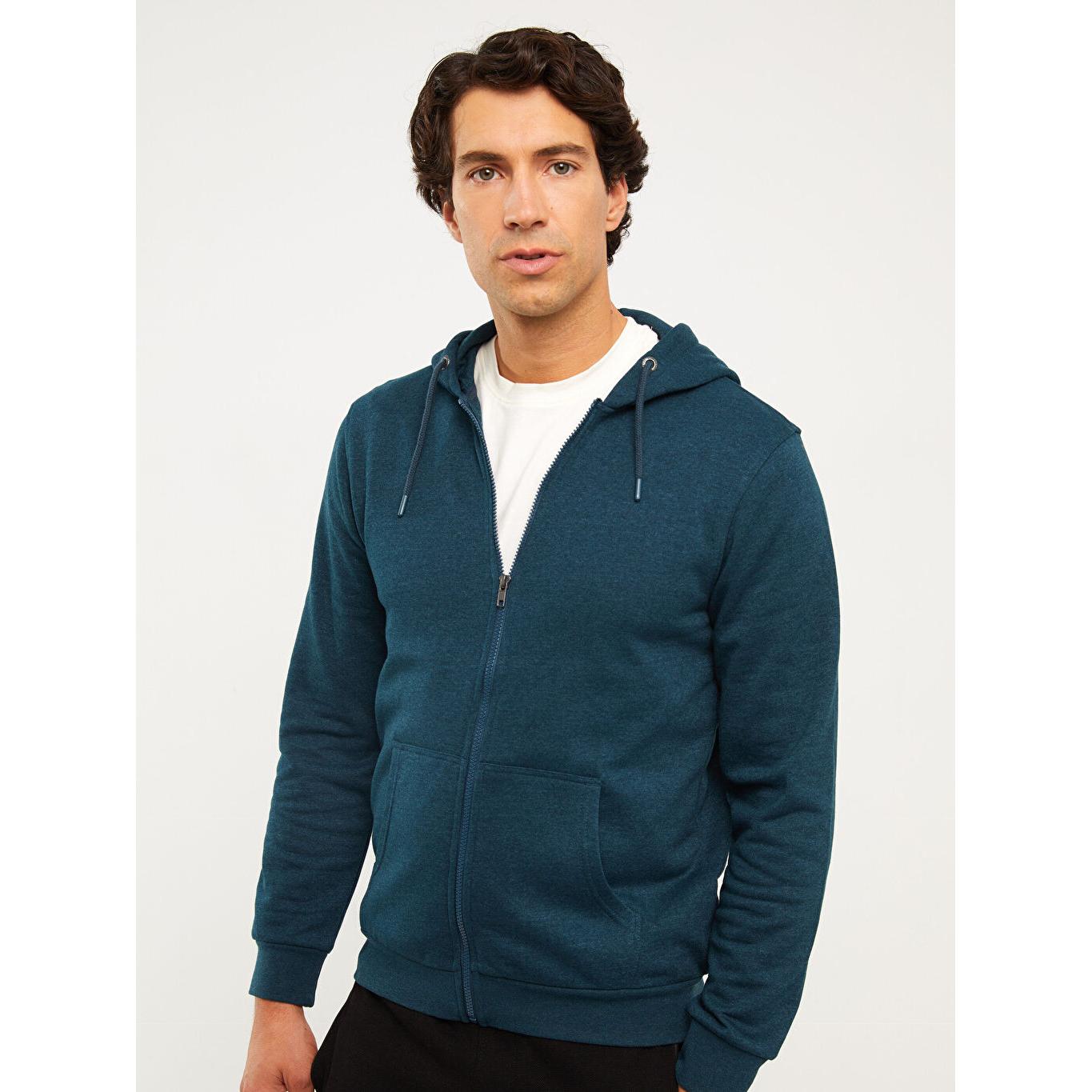 

Мужской спортивный кардиган Comfort Fit с капюшоном, зеленый