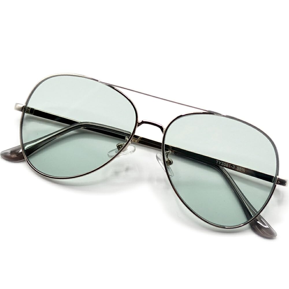 MERRY PLEASURE Sunglasses Men Women UV Cut Fashion Glasses Teardrop Aviator Colored Light Color Lenses