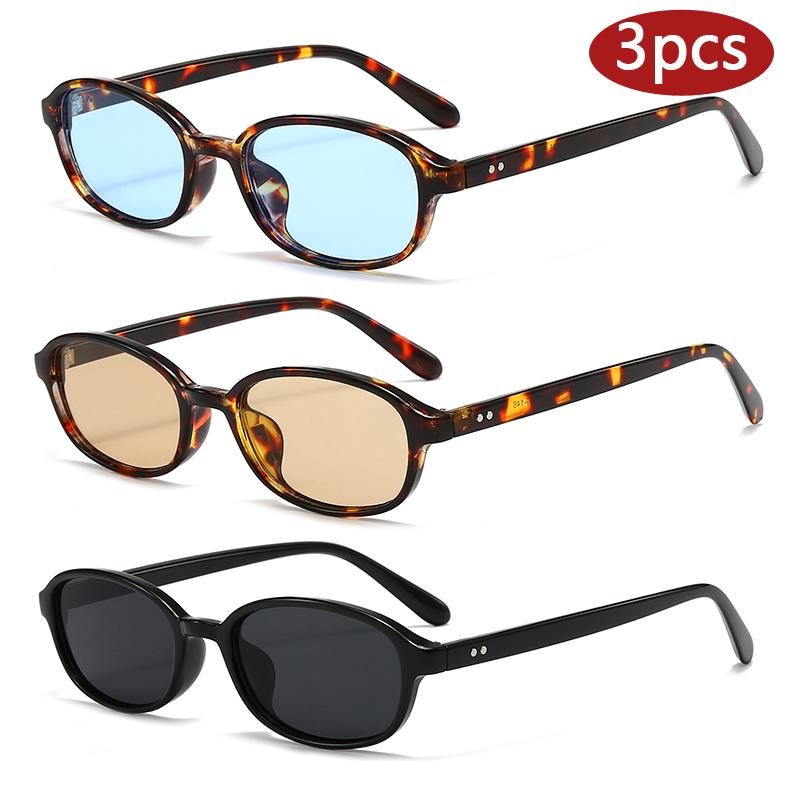 

3pcs New 2026 Women s Square Simple Sunglasses Outdoor Colorful Lens Rivets Decorative Sun Glasses Beach Sunshine Eyewear