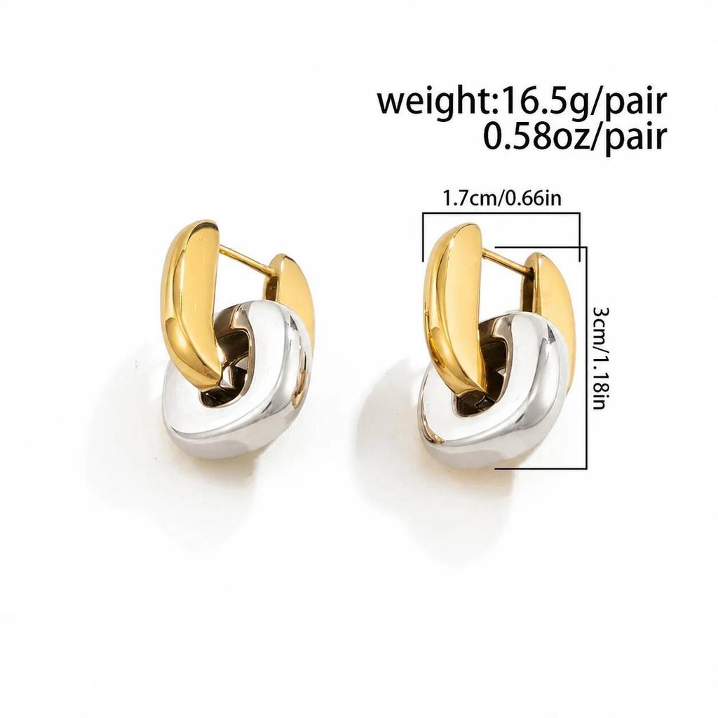 Salircon Luxury Stainless Steel 18K Gold Plated Drop Earrings Women Unique Creative Lock Pendant Earring Wedding Banquet Jewelry