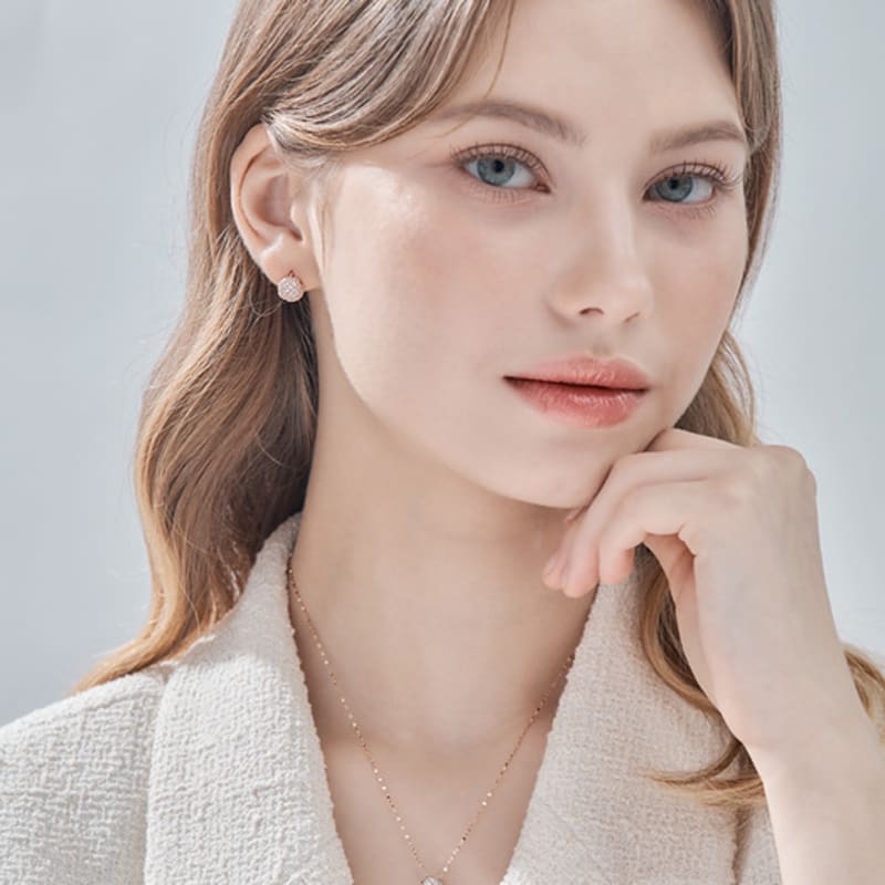 ELLE Schmuck 14K Damen Spiegelkugel Halskette EL14NN023