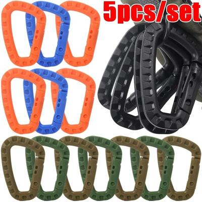 1/5 Stück Taktische Rucksackschnalle Schneller taktischer Karabiner Kunststoffhaken D-Form Mosqueton EDC-Ausrüstung für Outdoor-Camping-Zubehör