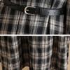 Plus Size Spring Autumn Women Vintage Midi Dress V Neck Plaid Casual Loose Ruffles Dress Retro Long Sleeve Elegant Dress With Belt