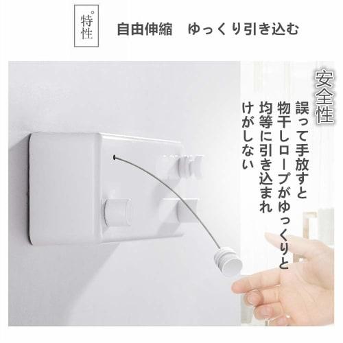 HOMEME Clothes Drying Rope, 30kg Weight Capacity, Double Rope, 4.2m Total Length, Flexible, No Drilling Required, Slow Recovery, Hidden Clothes Drying