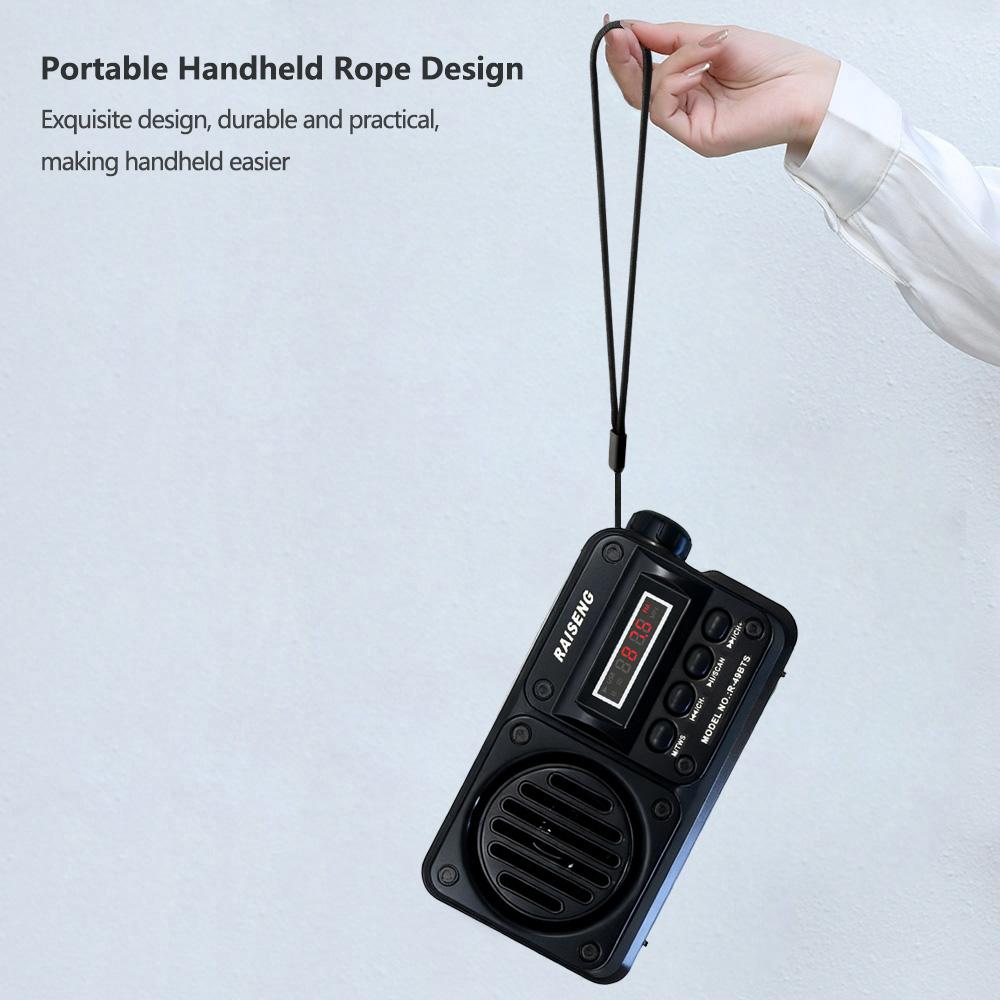 Portable FM Radio Rechargeable Solar Charging Bluetooth Speaker USB TF MP3 Player Outdoor Wireless Speaker with FM Receiver