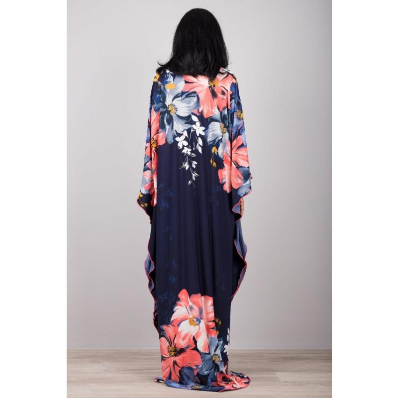 Mote for kvinner Vår Høst Fargeblokkprint Langermet V-hals Løs Midje Hverdagskjoler