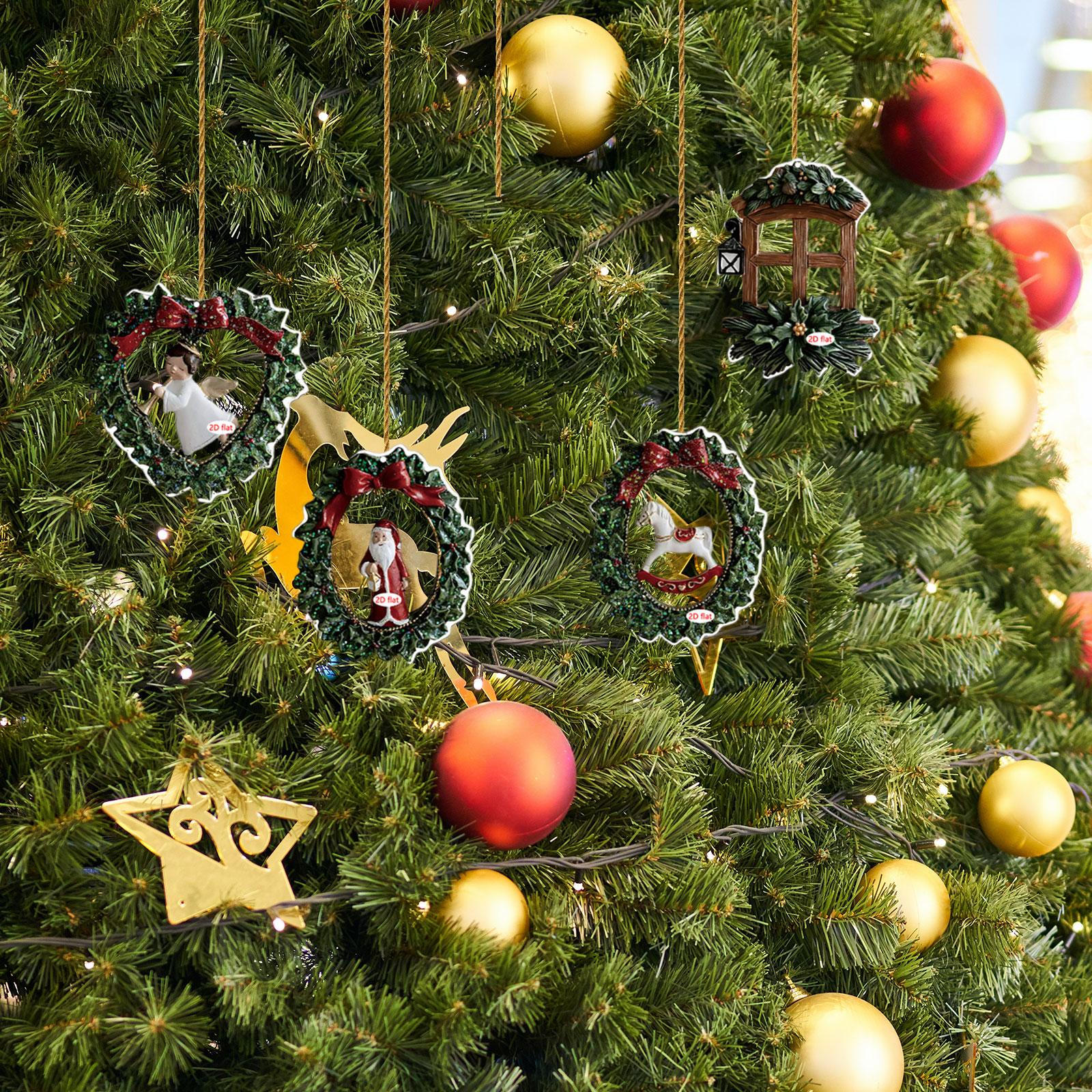 

4x 2D Christmas Decoration Bag Charm Celebration Cute Collection Hanging Pendant Ornament for Home