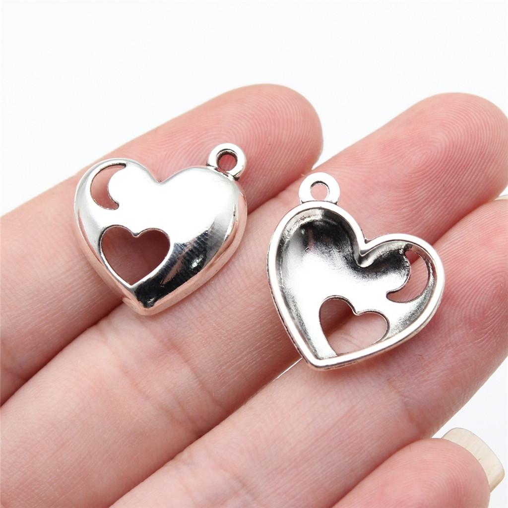 Charms Peach Heart-shaped Love Pendants Vintage Jewelry Supplies ZC094