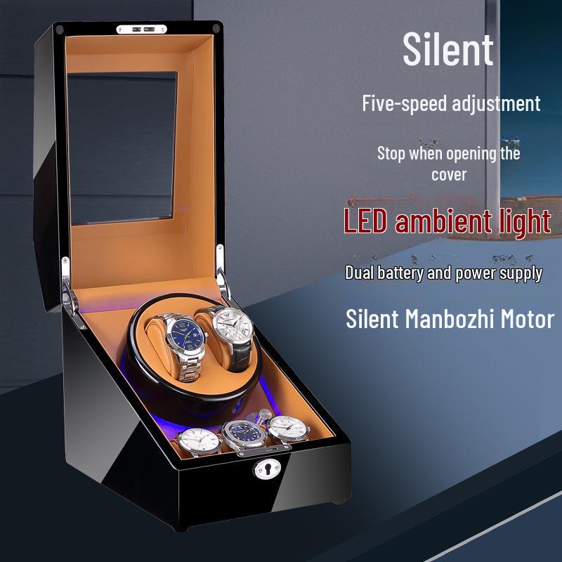 High-Gloss Piano Paint Automatic Watch Winder and Storage Box