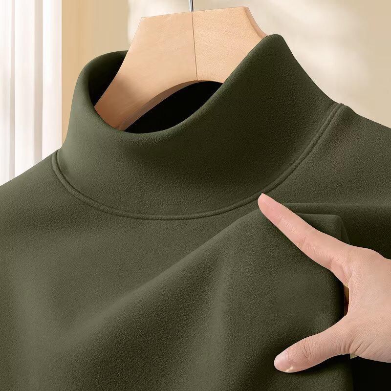 2025 Men's Double-Sided German Velvet Base Layer Shirt: Winter Thickened, Fleece-Lined Long-Sleeve for Warmth in Autumn.