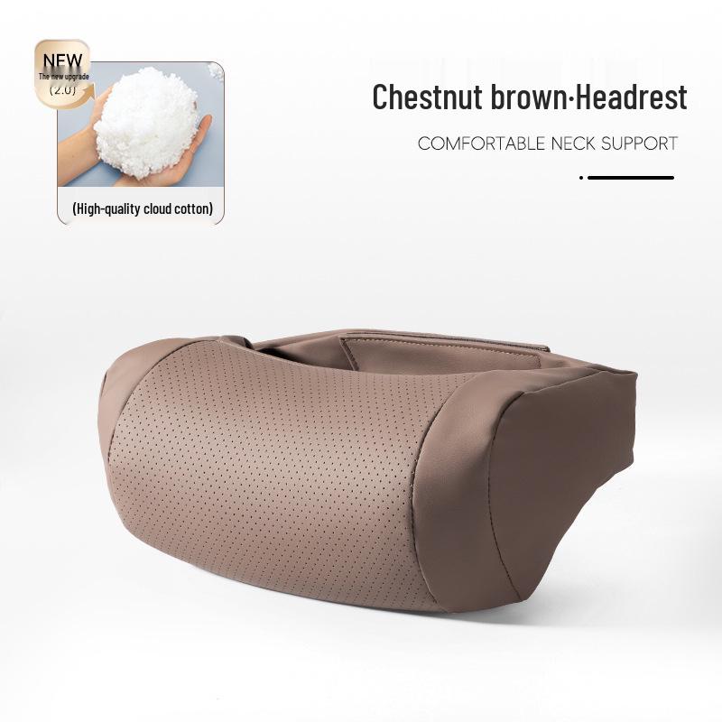 Jiyue 01/07 Neck Support Headrest: Soft Nappa Leather for All-Season Comfort and Car Interior Enhancement.
