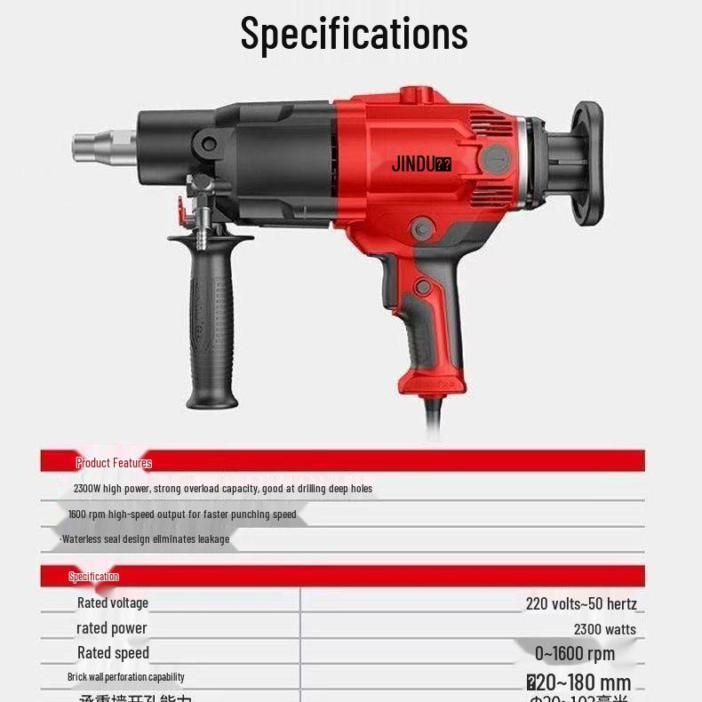 High-Power Handheld and Desktop Diamond Core Drill for Concrete Engineering