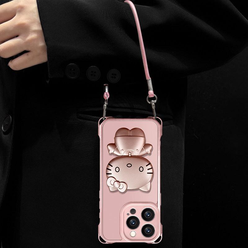 All Models of the Meow Bracket Are Suitable for Apple 17pro Mobile Phone Case Honor Vivo Huawei OPPO Xiaomi Protective Case.
