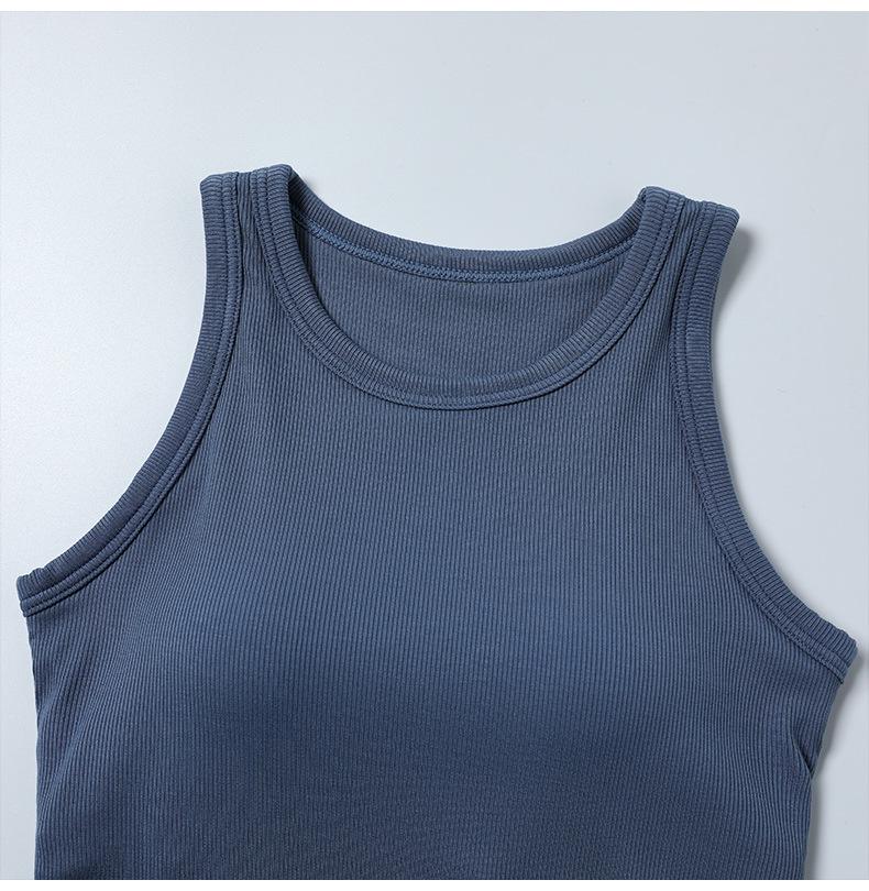 Women's Seamless Sleeveless Vest with Built-in Bra - No Underwire, Slimming Fit