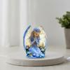 2D Flat Praying Angel Acrylic Sign, Floral Angel Figurine Table Ornament, Home Desktop Decorative Gift