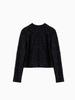 Spring 2026 Chinese-Style Lace Jacquard High Neck Knit Pullover T-Shirt
