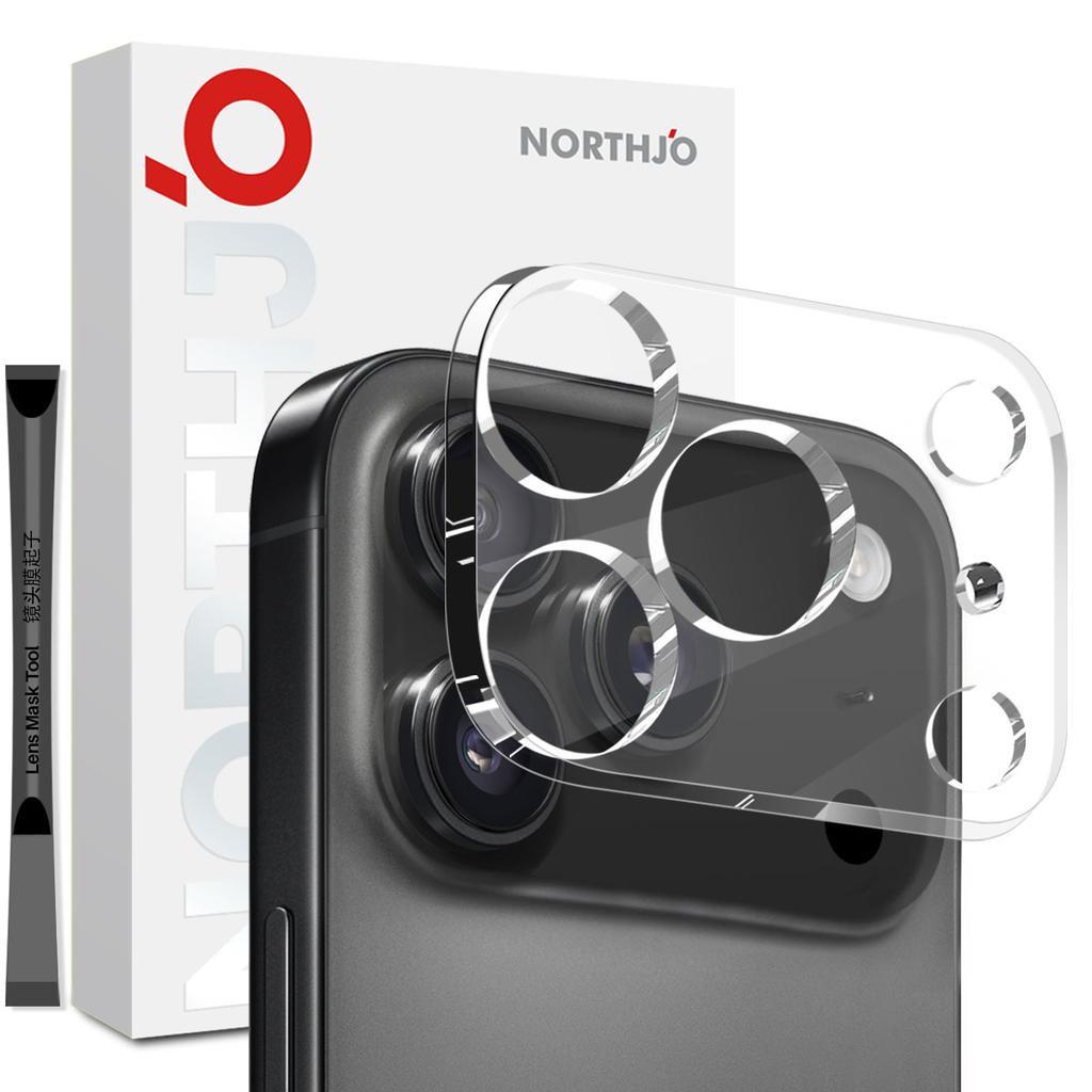 NORTHJO For iPhone 17 Pro Max Camera Lens Protector Tempered Glass HD Clear 3D Full Coverage