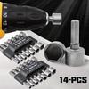 14 Stück 5mm-12mm Sechskant Stecknüsse Hülsen Düsen Nussdreher Set Schraubendreher Set Schroevendraaier Set Bits Sätze Werkzeuge Steckschlüssel