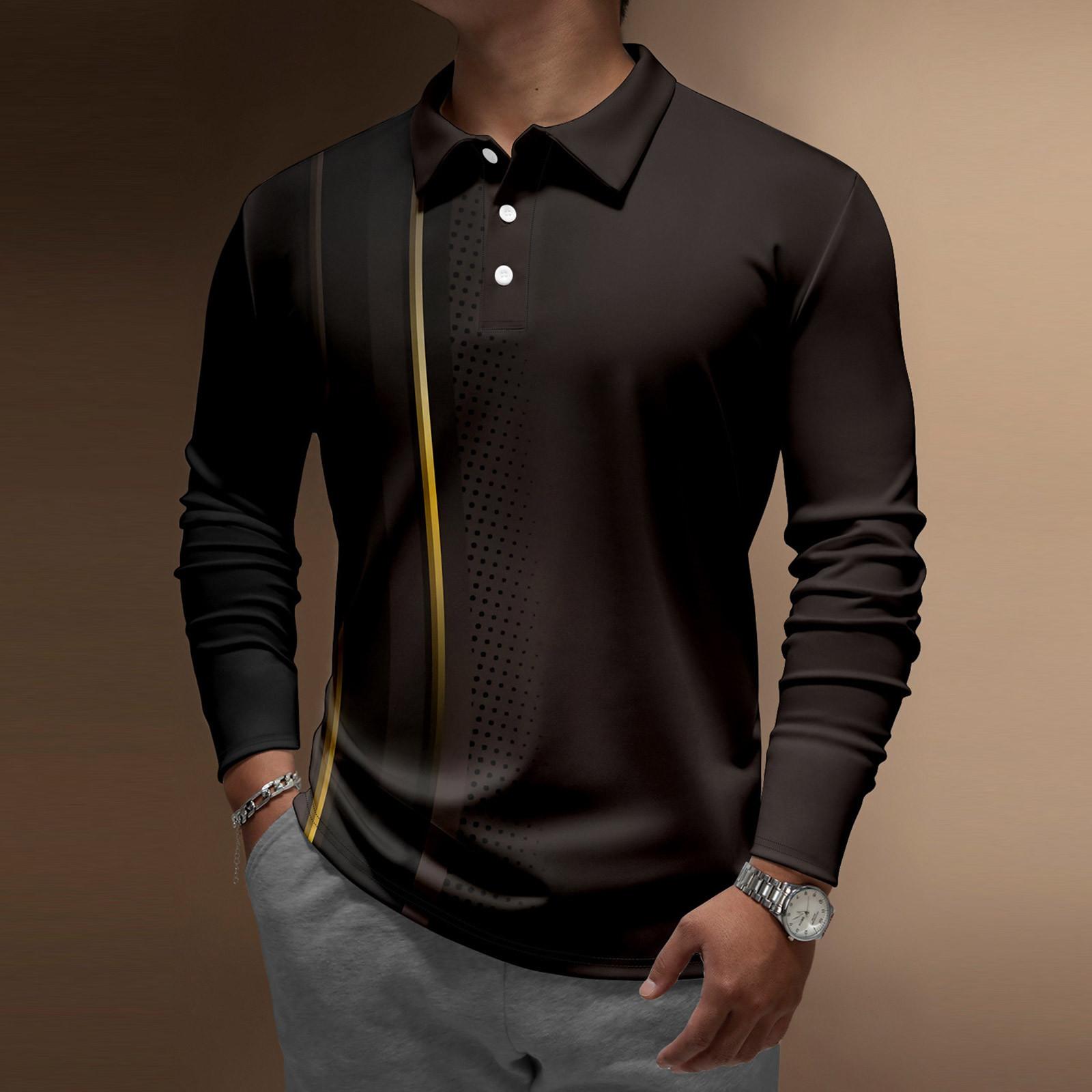 

Чоловіча вільна спортивна сорочка з принтом і довгим рукавом XXL хакі