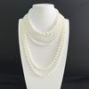 European and American Retro Multi-layer Beaded Pearl Necklace Earrings Set Fashion Temperament High-end French Light Luxury Neck Chain