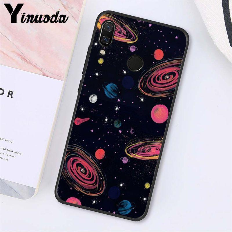 Yinuoda schwarz weiß Mond Sterne Weltraum Mädchen Reise Flugzeug Handyhülle für Xiaomi Redmi Note 7 8T Redmi 5plus 6A Note8 4X Note8Pro