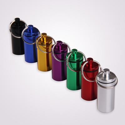 Mini-Pillendosen-Schlüsselanhänger Aluminiumlegierung Outdoor-Taschen-Pillendosen-Behälter Metall Mini-Pillen-Organizer für die Medikamentenorganisation