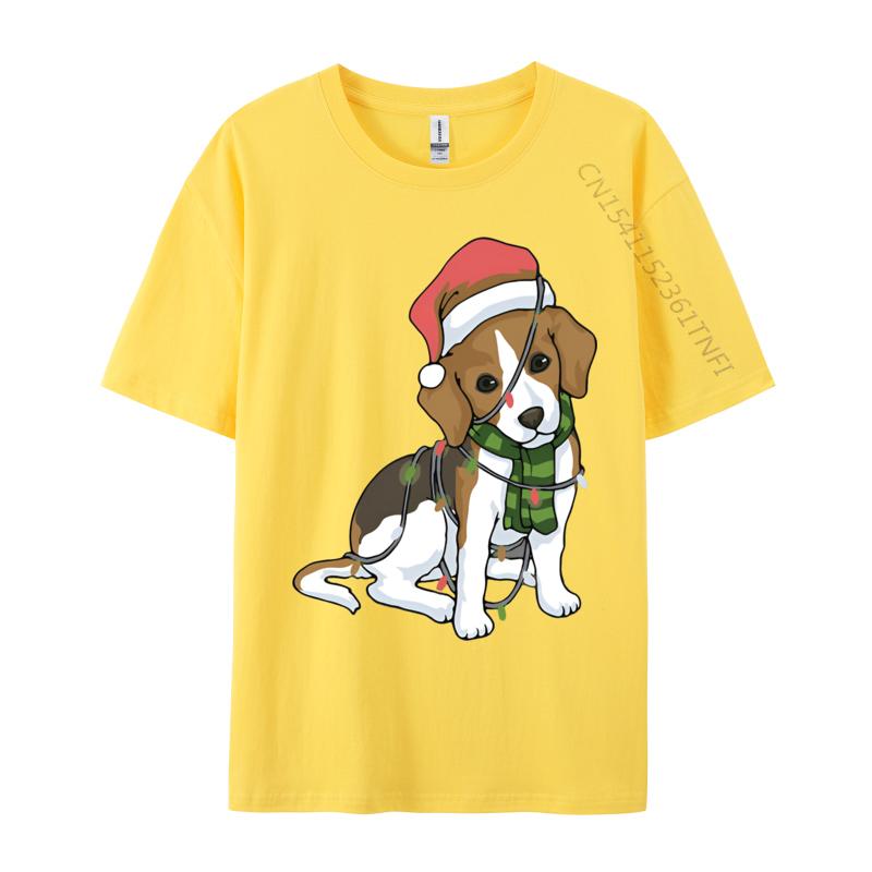 Beagle Christmas Tree Decoration Funny Tshirt Unisex T Shirts Gifts Print Tshirts Casual Plus Size Tops Tee