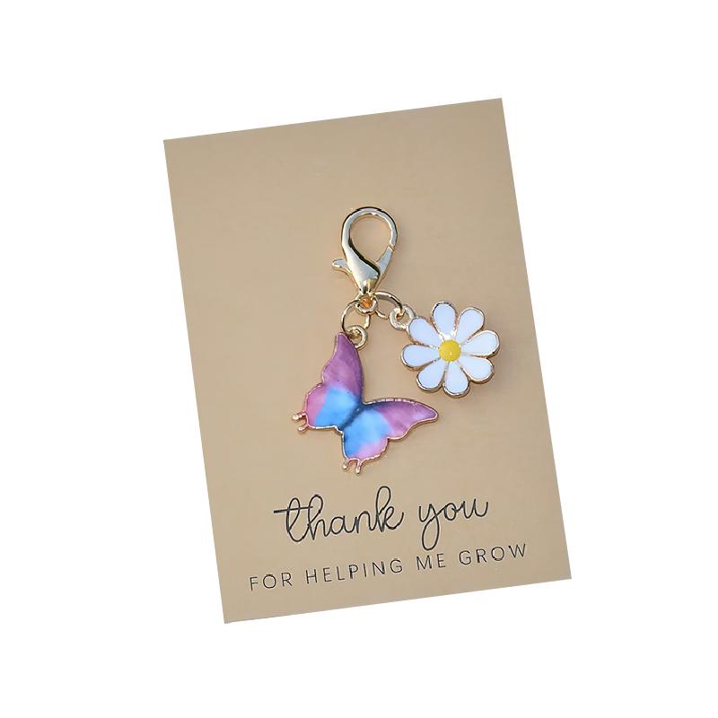 1PC DIY Gift Butterfly Design Pendant Keychain Marker Metal Creativity Keychain Party Daisy Cute
