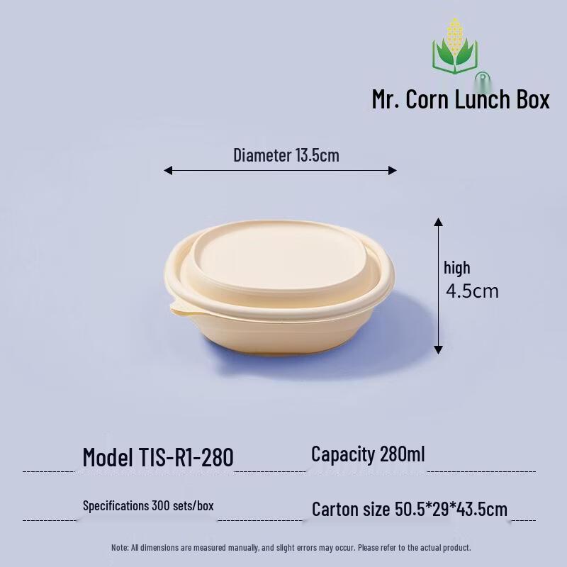 Mr. Corn Corn Starch Disposable Round Bowl