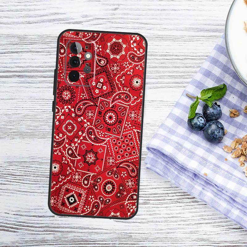 Red Bandana Paisley Case For Samsung Galaxy A54 A34 A14 A13 A33 A53 A12 A32 A52 A71 A51 A15 A25 A55 A35 Cover