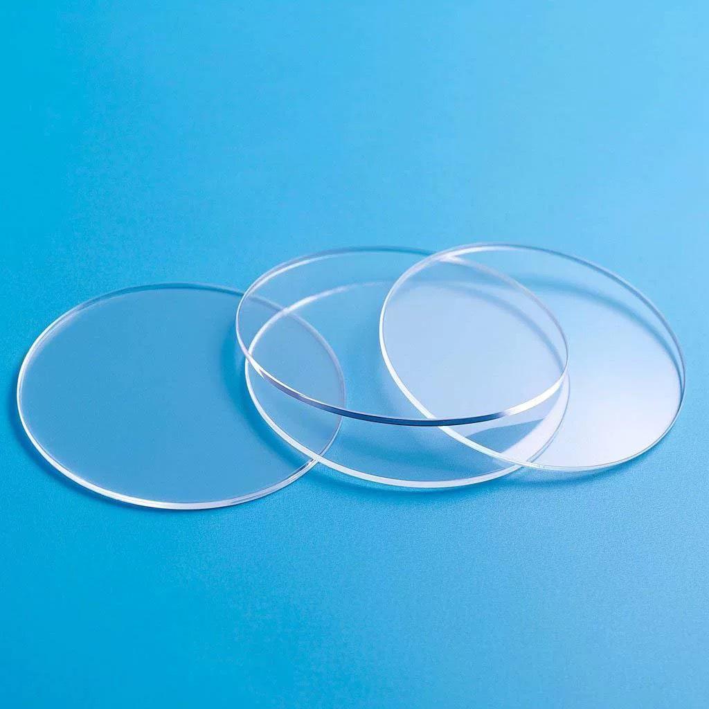 Custom Round Acrylic Sheet with Hole-Punched Cover - Transparent Plexiglass Base