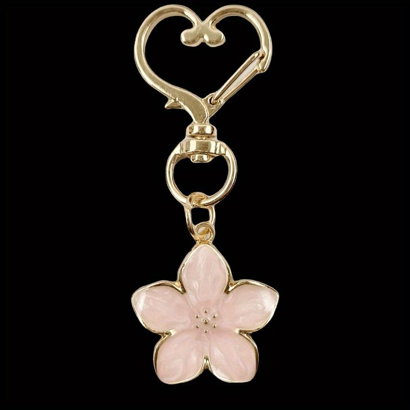 

1pc Metal Sakura Flower Shaped Keychain With Lightweight Flowy Sakura Design And ID Tag Suitable For Bags Cars Couples And Holiday Gifts Wallet розовый
