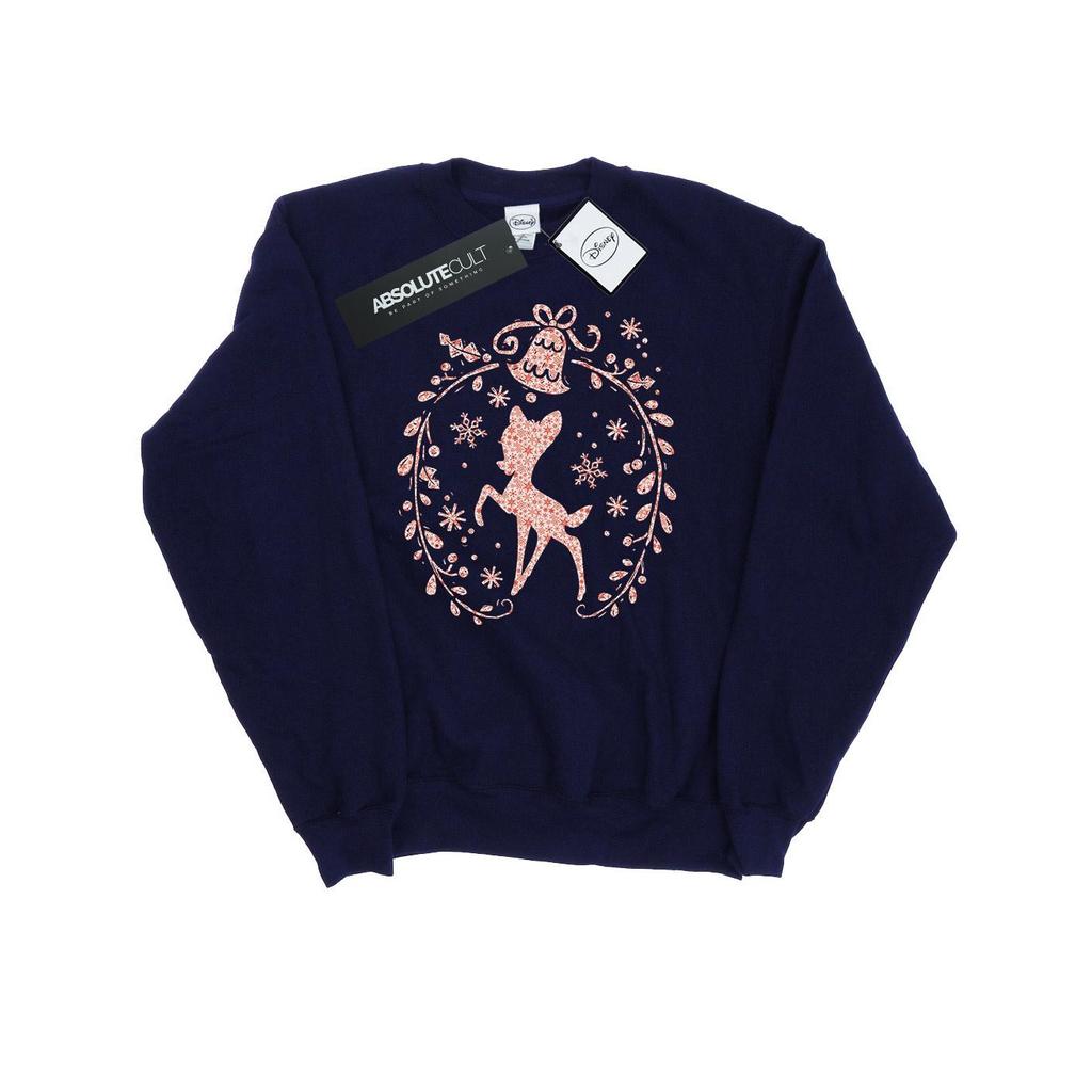 Disney Herren-Sweatshirt mit Bambi-Weihnachtskranz