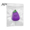 Smiling Eggplant Stress Relief Toy Mini Squeeze Cartoon Sensory Fidget Elastic Anxiety Soft Stretchy Ball