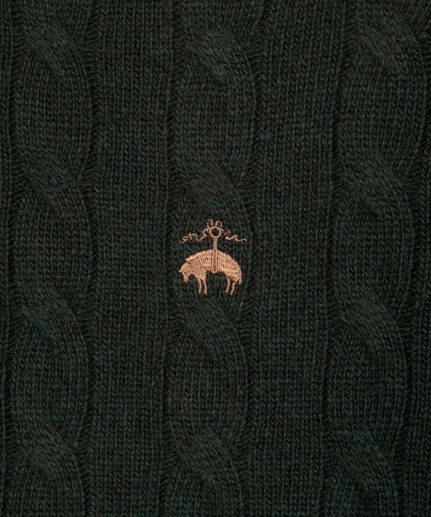 BROOKS BROTHERS Wool Cable Sweater (Dark Green) (Bbwrmbf401)