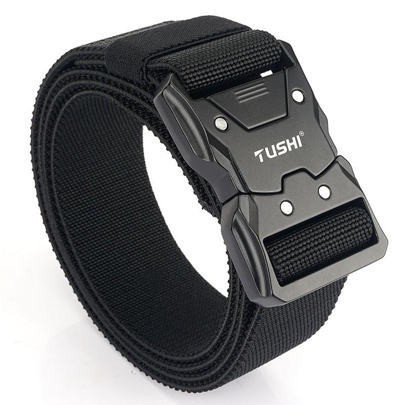 

Quick-release Buckle Elastic Waist Belt Casual Tooling Outdoor Training Men s Pants 125cm чорний