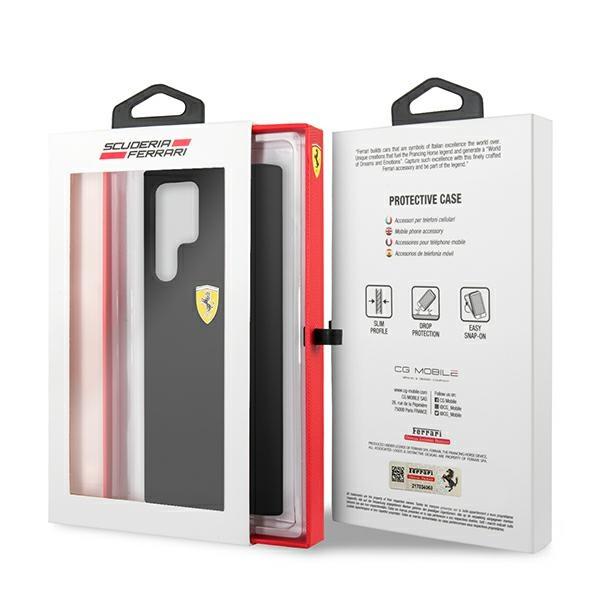 Ferrari Fessihcs22Lbk S22 Ultra S908Czarny/Black Hardcase On Track Silicone