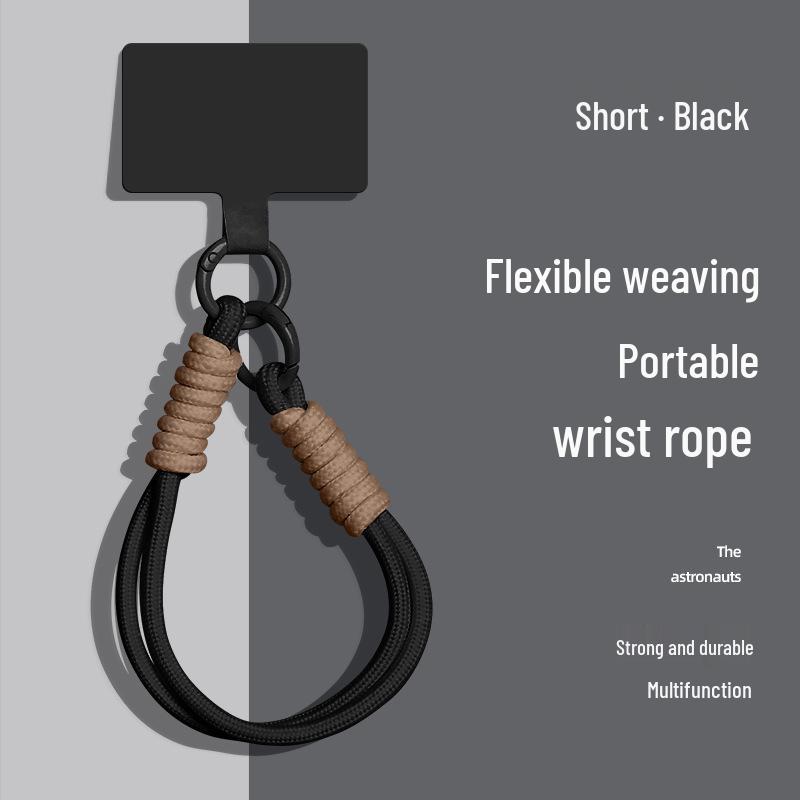 Popular Color-Block Phone Lanyard: Multifunctional Anti-Loss Case, Earphone Cover, Toy Bag, Woven Wrist Strap