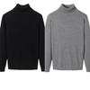 Hoge hals trui met fleece voering voor heren: Dikke Gebreide Stof, Warme Opgerolde Kraag, Herfst/Winter Basislaag