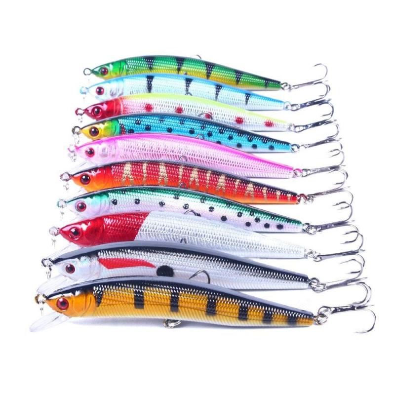 10New color model6Hook number10cm 8.4gBionic Minnow Lure10pcsArtificial bait lures are suitable for both freshwater and sea fish
