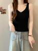 Summer Women's Knitted Vest Camisole: Sweet V-neck Sleeveless Top