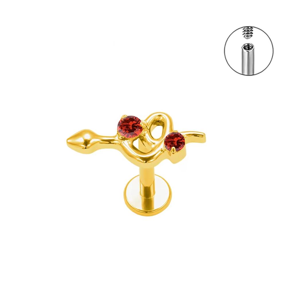 PUTITUP Official F136 High-Quality Titanium Alloy Zirconia Stud Earring Set Fashion Ear Cartilage Lip Stud Body Piercing Jewelry