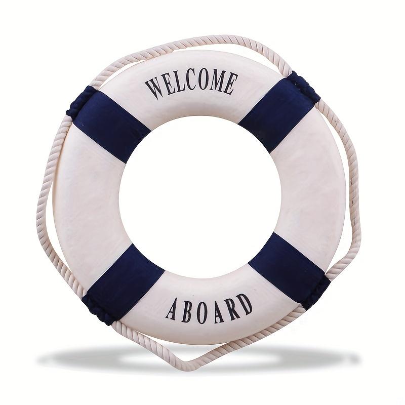 Klassischer Rot-Blauer Rettungsring Schreibtischdekoration, Nautisches Ornament - Perfekt für Home Office, Regal oder maritime Themenzimmergestaltung
