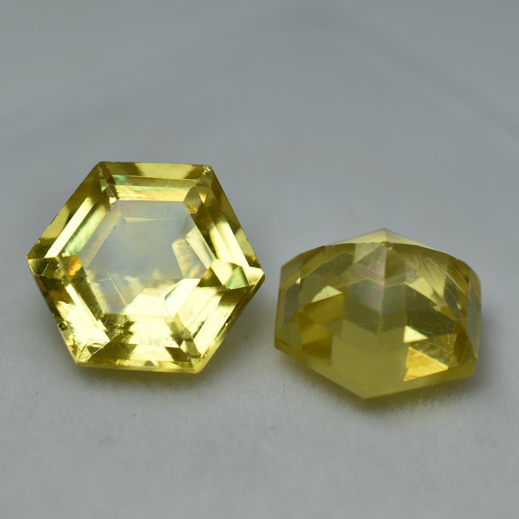 Yellow Sapphire Fancy Shape 18.56 Carat Pair Natural Loose Gemstone