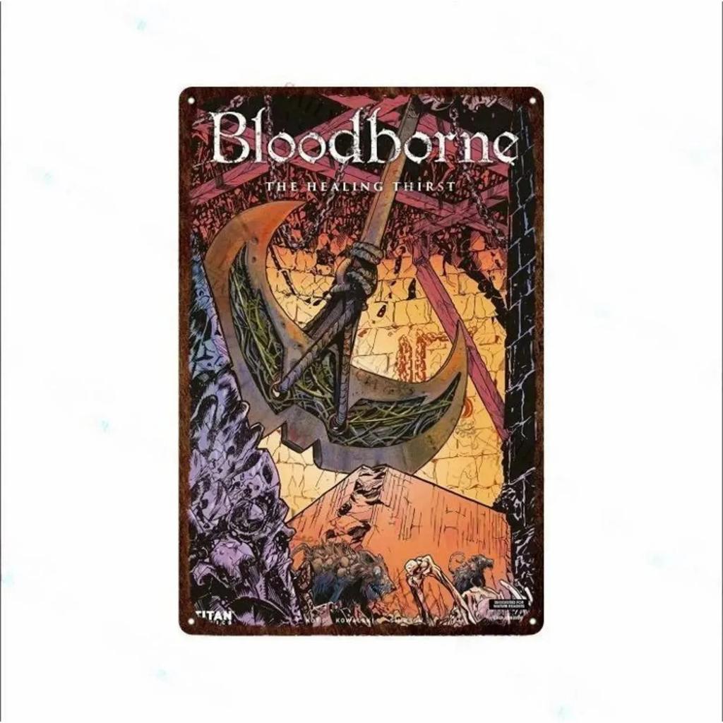 Plaque Metal Tin Signs Bloodborne Wall Decoration Vintage Art Posters Iron Painting for Man Cave Home Cafe Game Room Club Bar