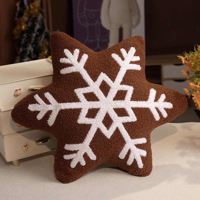 Christmas Soft Stuffed Pillow Cushion Winter Snowflake Plush Toy Dolls Merry Christmas Decors Kid Gifts Happy Latest Year