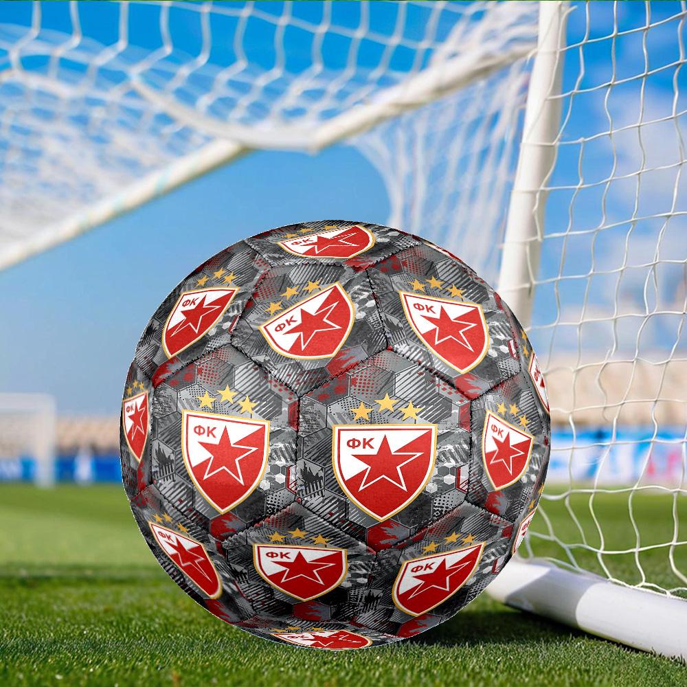 Crvena Zvezda Size 5 Soccer Ball, Suitable for Training and Matches, High-Elasticity, Wear-Resistant Material Gift for Fan