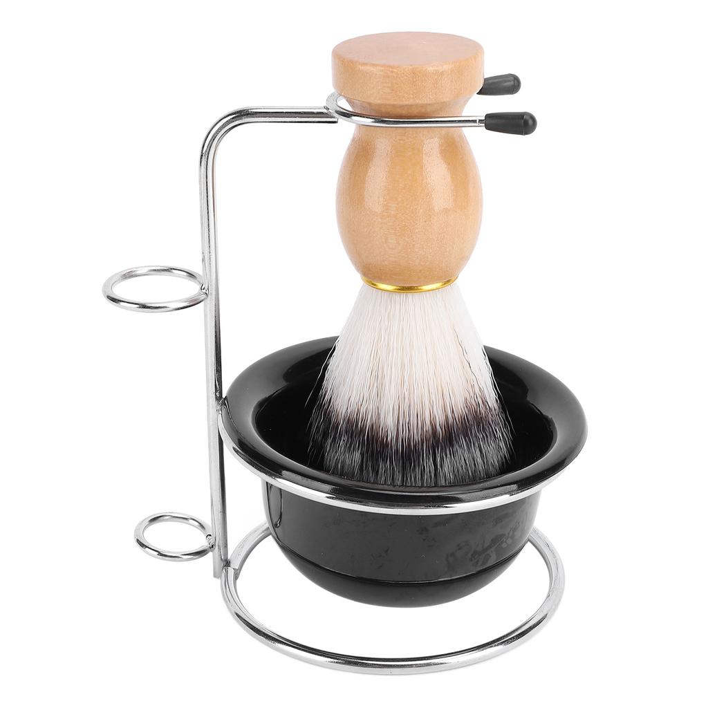Rasierpinsel-Set Pflegeset Effektives Aufschäumen Synthetisches Haar Edelstahlständer Rasieren