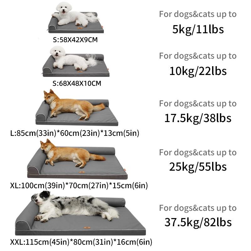 Winter Dog Beds for Dogs,Waterproof Dog Bed,Big Pet Bed with Washable Removable Waterproof Pillow Cover and Anti-Slip Bottom
